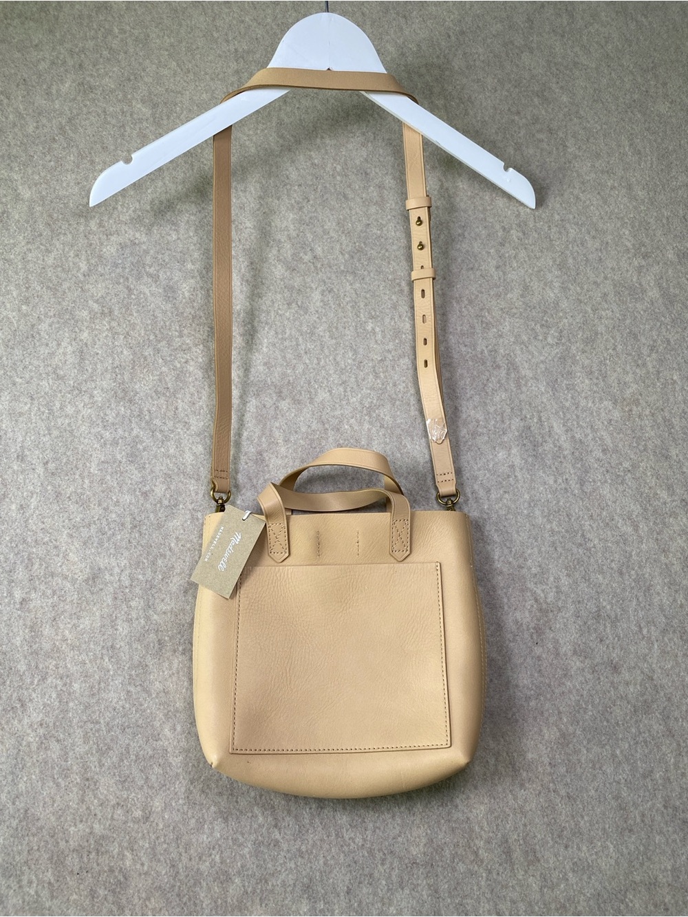Madewell Small Transport Crossbody Tote Tan Leather Bag